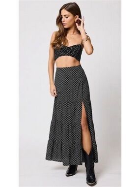 Abercrombie & Fitch Pattern Maxi Tiered Skirt Size XSP